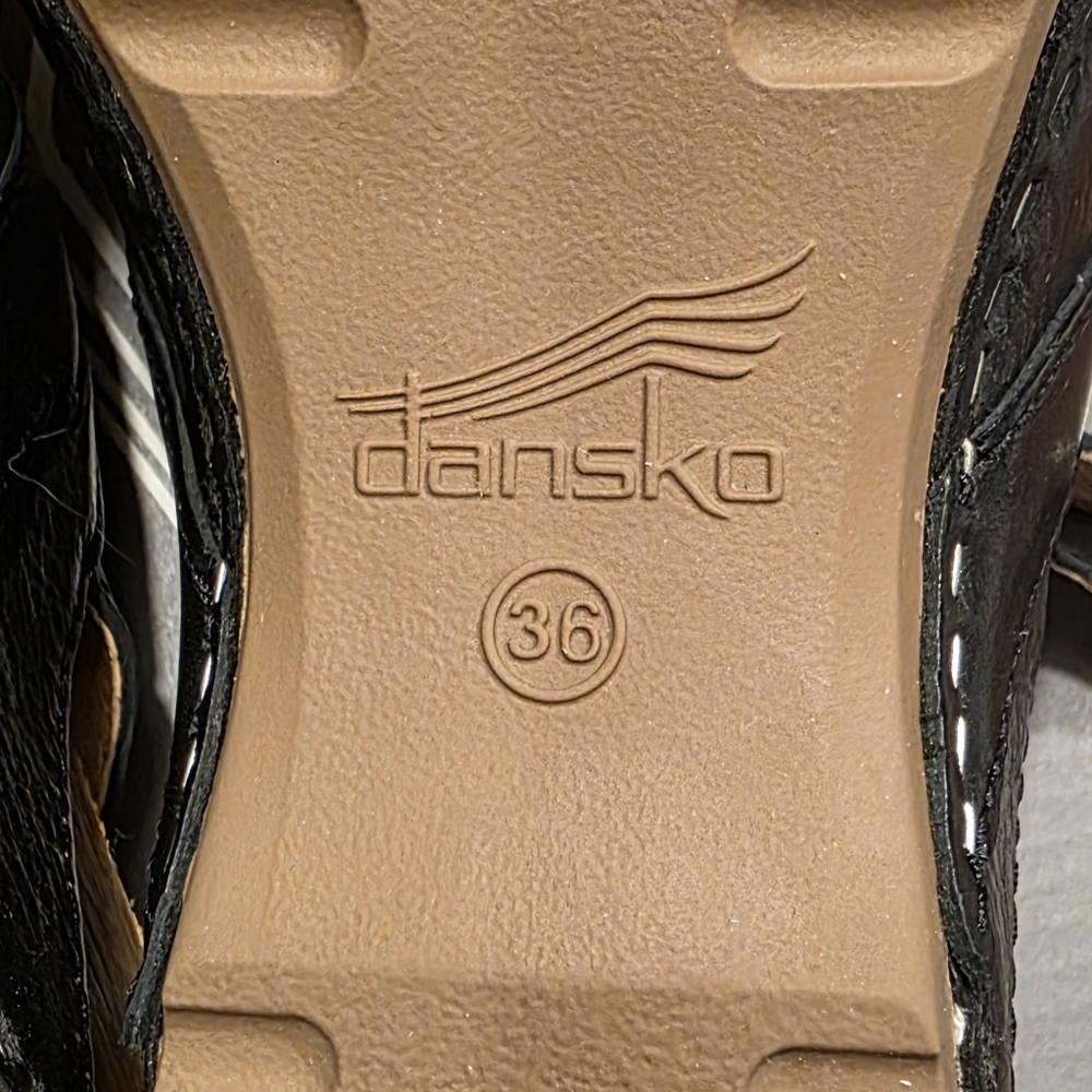 Dansko Tammy Slingback Clogs Leather & Wood, Stapled Construction - Picture 11 of 16